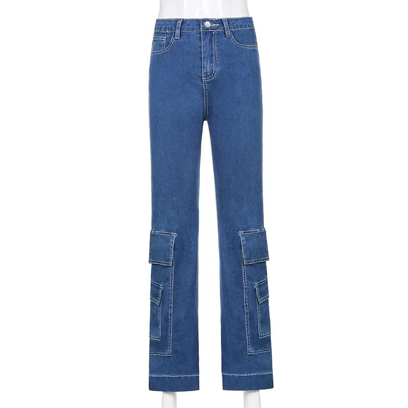 Новинка 2021, модные винтажные джинсы с высокой талией, лоскутные пикантные повседневные джинсы с карманами, брюки из денима