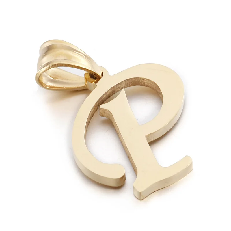 Kalen Stainless Steel 26 Letter Alphabet 18K Gold Plated Jewelry Only Pendant