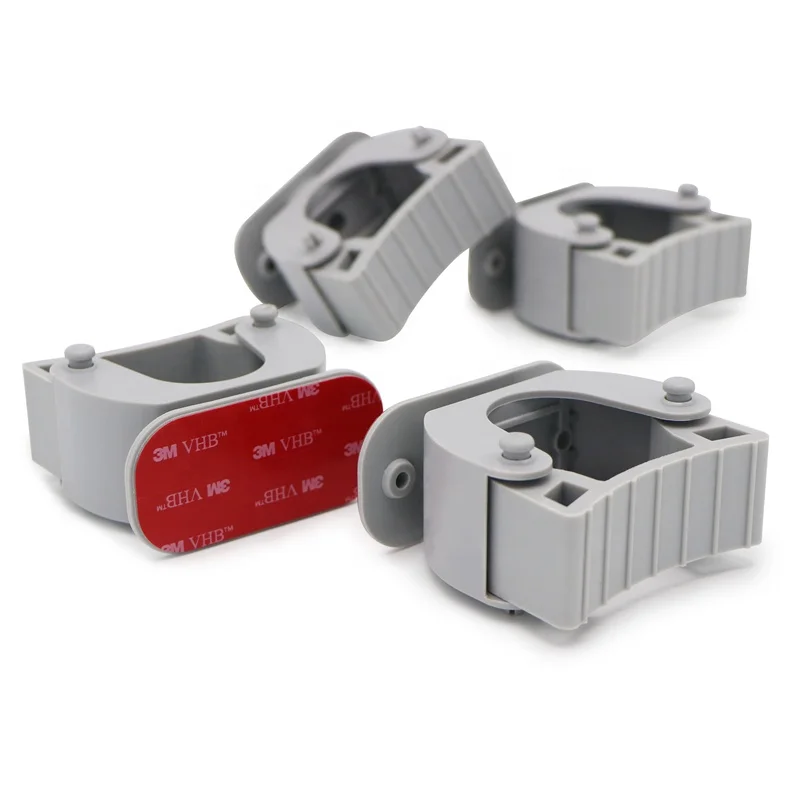 In stock mop and broom holder hanger customized size storage rubber gripper wall mounted cleaning products organizer