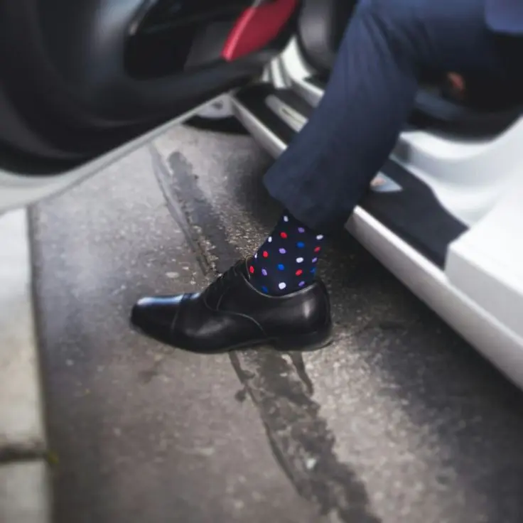 Wholesale Polka Dots Design Casual Breathable Crew Custom Logo Eco Friendly Dress Business Wear Gentleman Organic Bamboo Socks