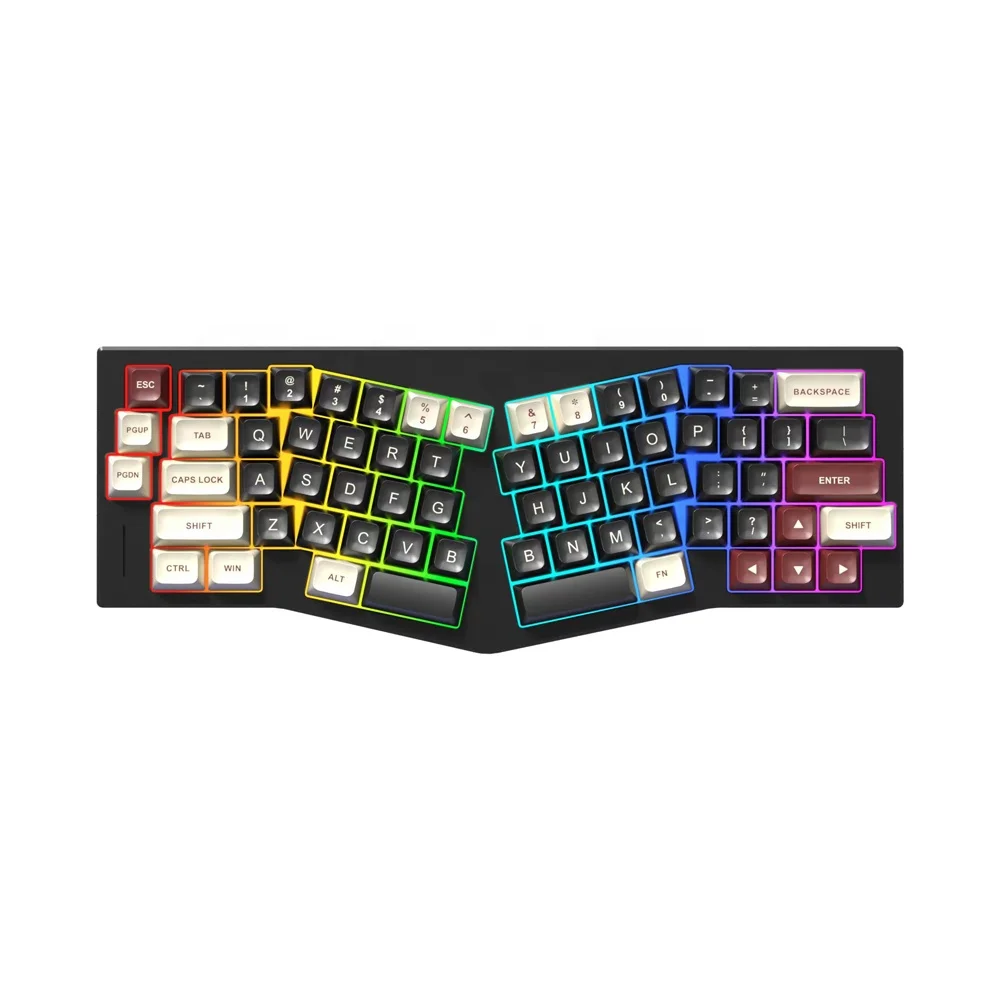 67 Keys Hotswap PCB Customized CNC Keyboard Kit RGB Tri-mode Wireless Acrylic Alice Ergonomics Mechanical Gaming Keyboard for PC