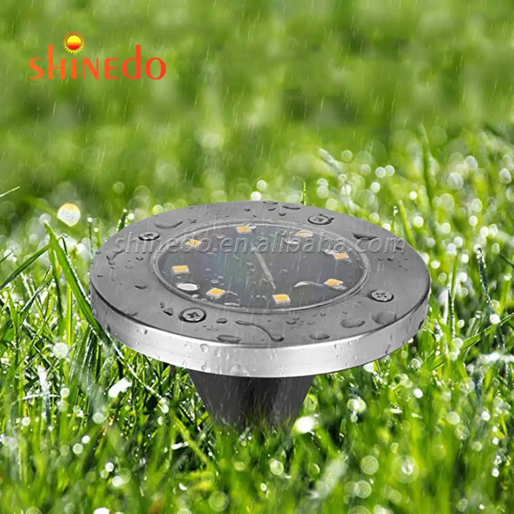
8 LED Solar Ground Lights Outdoor Light with Light Sensor for Lawn,Pathway,Yard,Driveway,Step and Walkway 