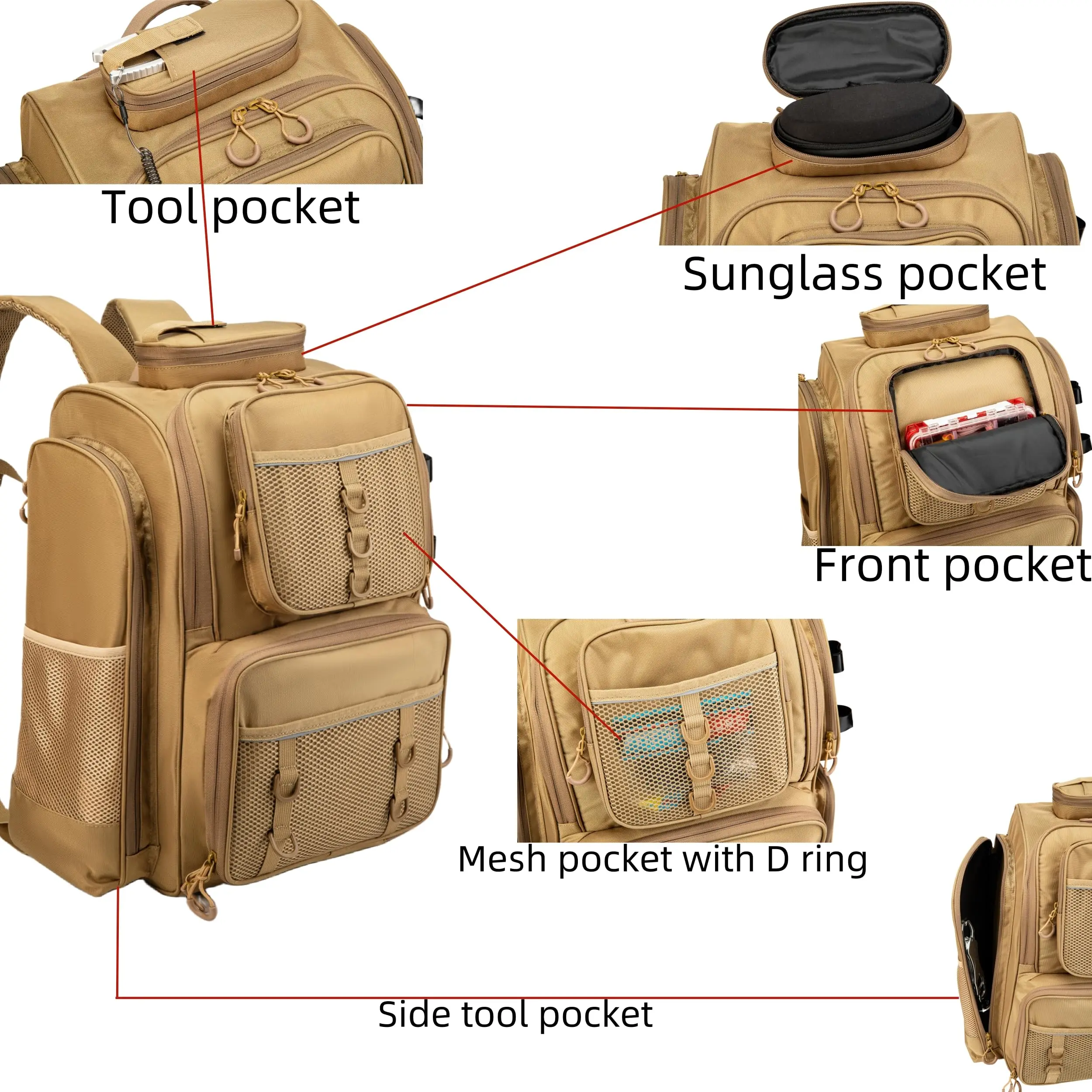 Fishing Gear And Equipment Bag Storage Rod Holders Tackle Boxes Fishing Bag 45l Roller Tackle Fishing Backpack