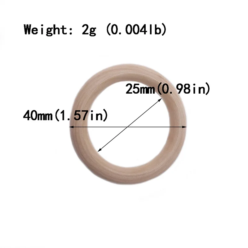 Baby DIY Accessory Nursing Round Ring WBT007 Wooden Teether Bracelet necklace Making toddler wooden teether ring