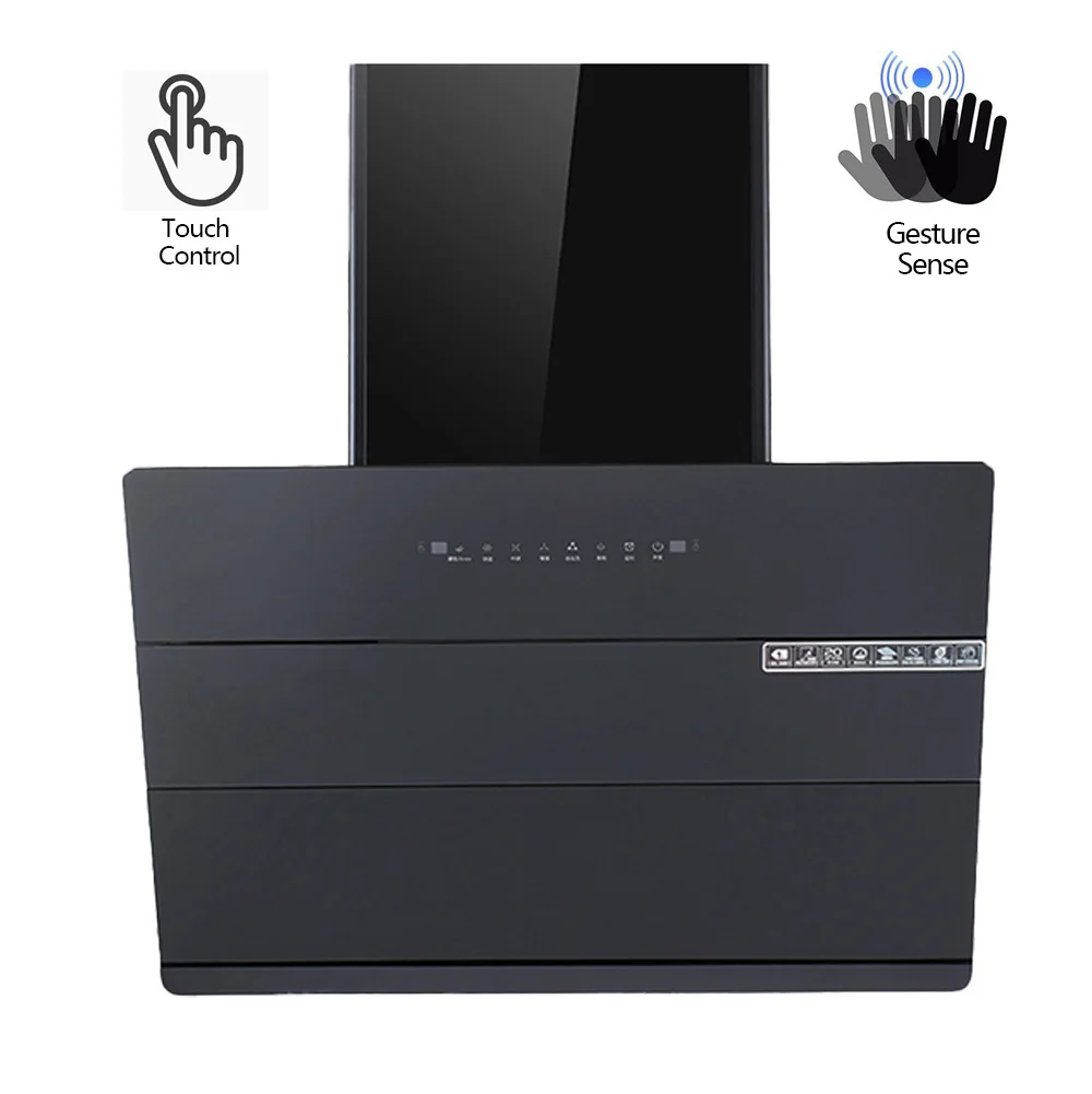 Saving Energy 220v 180w Smart Smoke Extractor Hood Touch Switch Chimney Hood with LED Light 90cm Range Hood