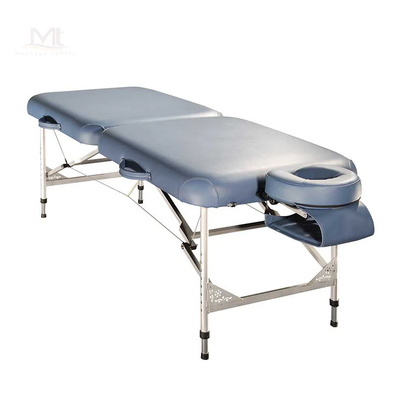 Mt Manufacture 2 Section Folding Adjustable Cheap Custom Lightweight Aluminum Sturdy Massage Table Massage Bed Lash Bed for Sale