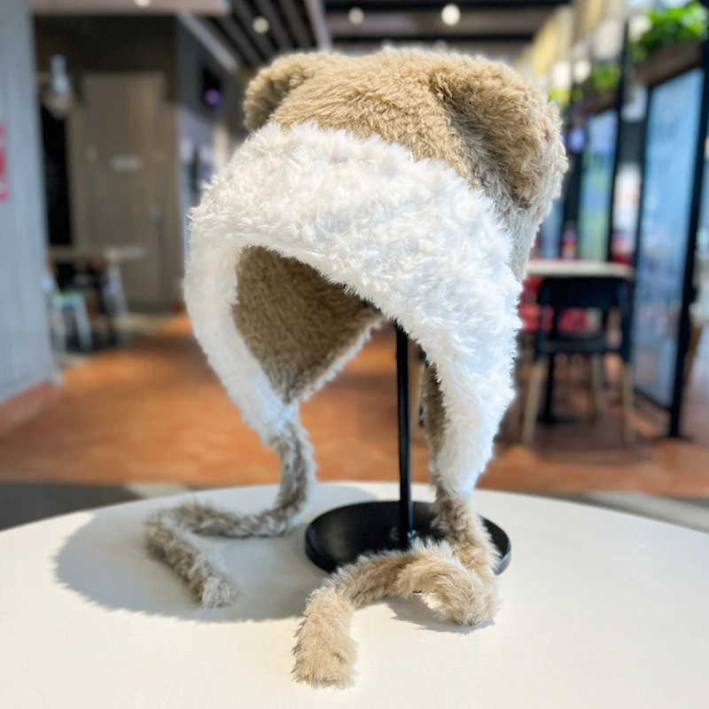 ChanBol new Keep warm ear protection winter cycling caps wholesale leather trapper hat silk lined beanie winter hat beanie