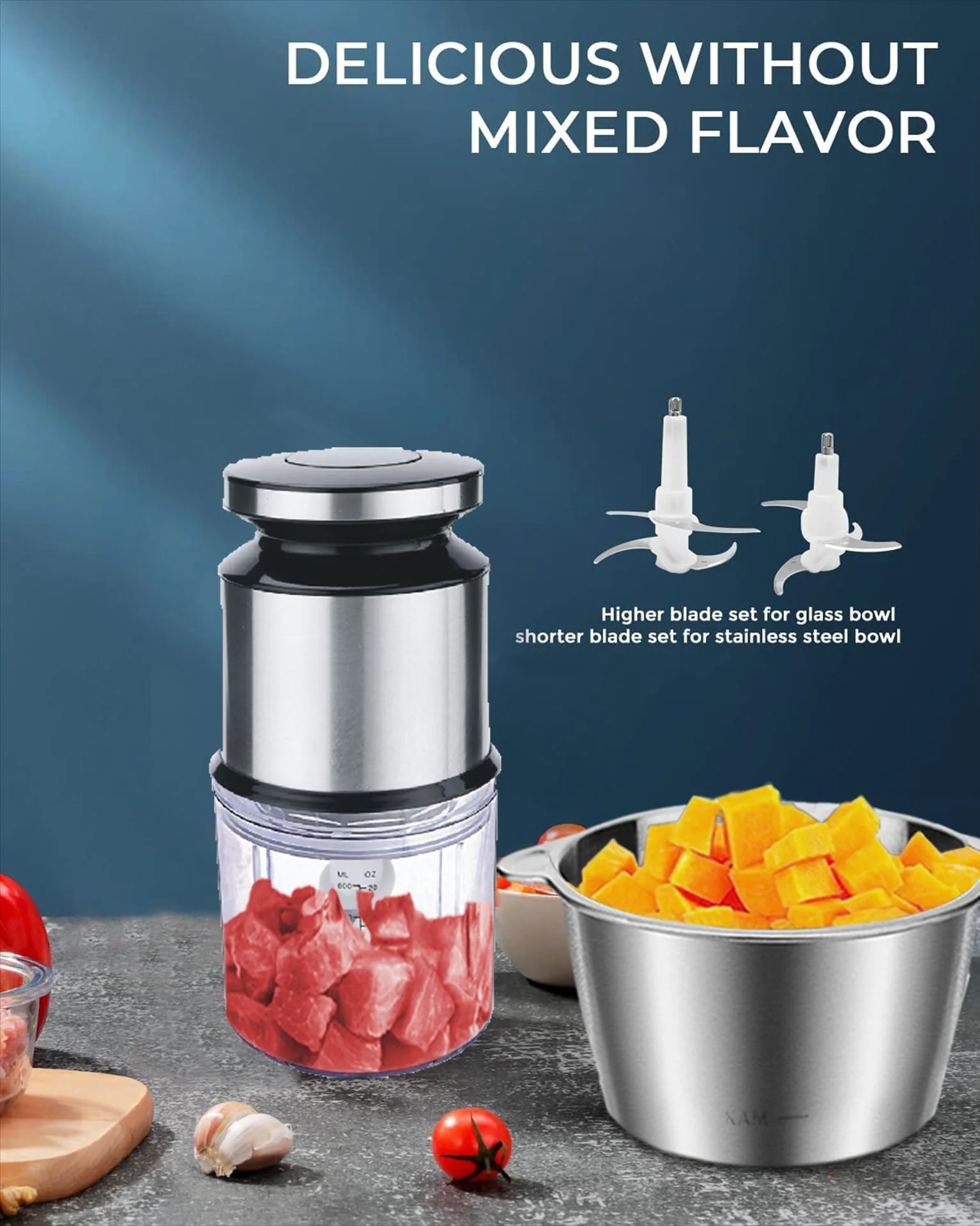 Hebei Manufacturers Kitchen Home Vegetable Meat Chopper Food Processor Stainless Steel 2l 3l 5l Mincer Electric Meat Grinders