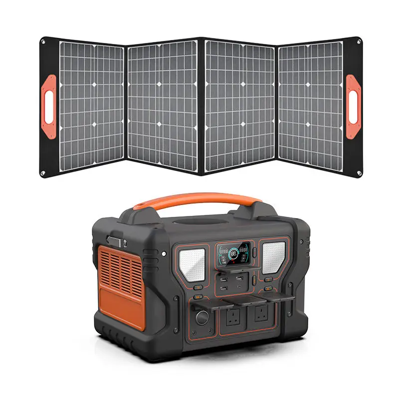 Backup Lithium Battery Emergency Power Supply 1000W Portable Solar Generator Camping Outdoor Power Station Pure Sine Wave