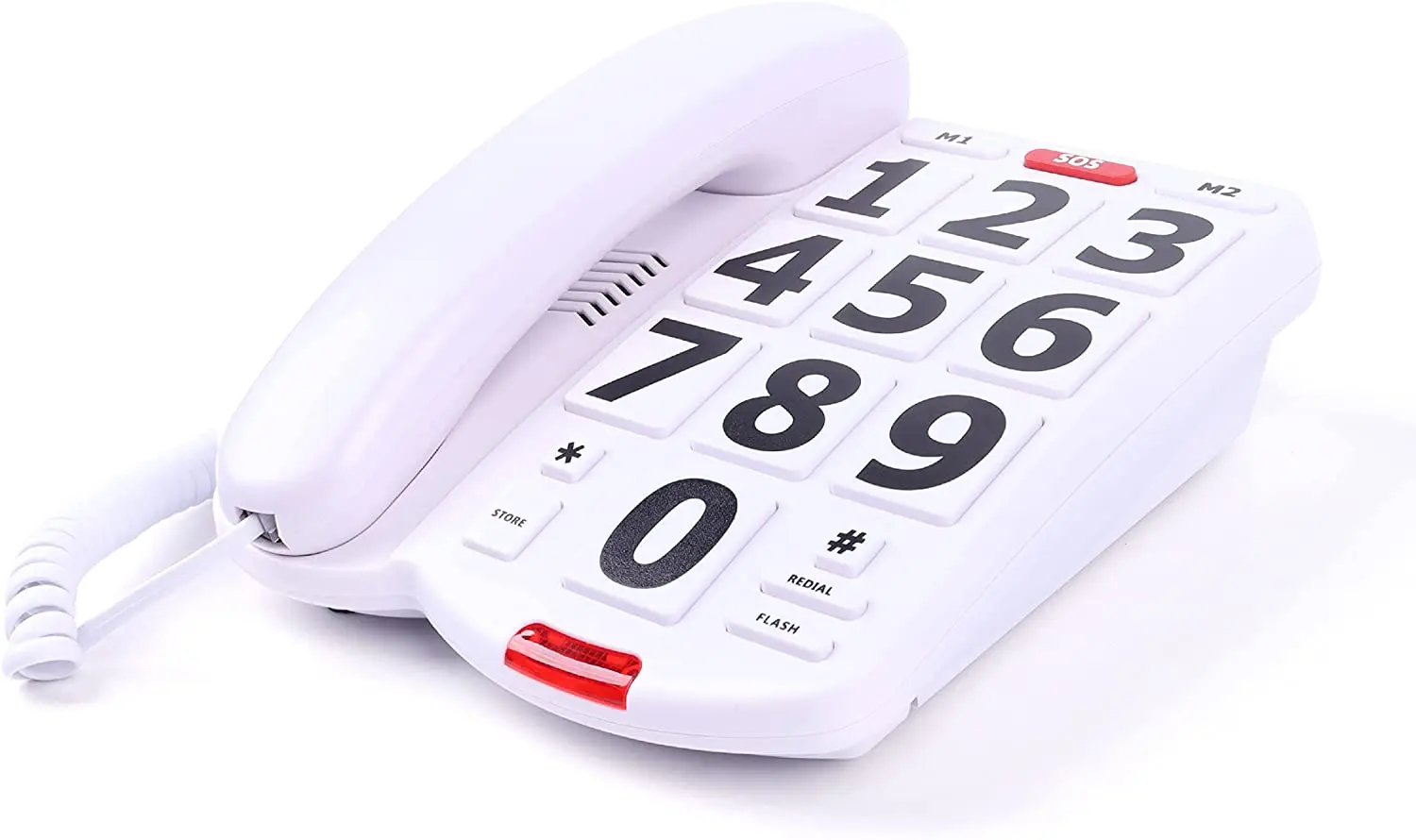 SOS Big Button Telephone Loud Speaker Caller ID for Elderly Amplified Corded Landline Phones Home Use Without Handfree