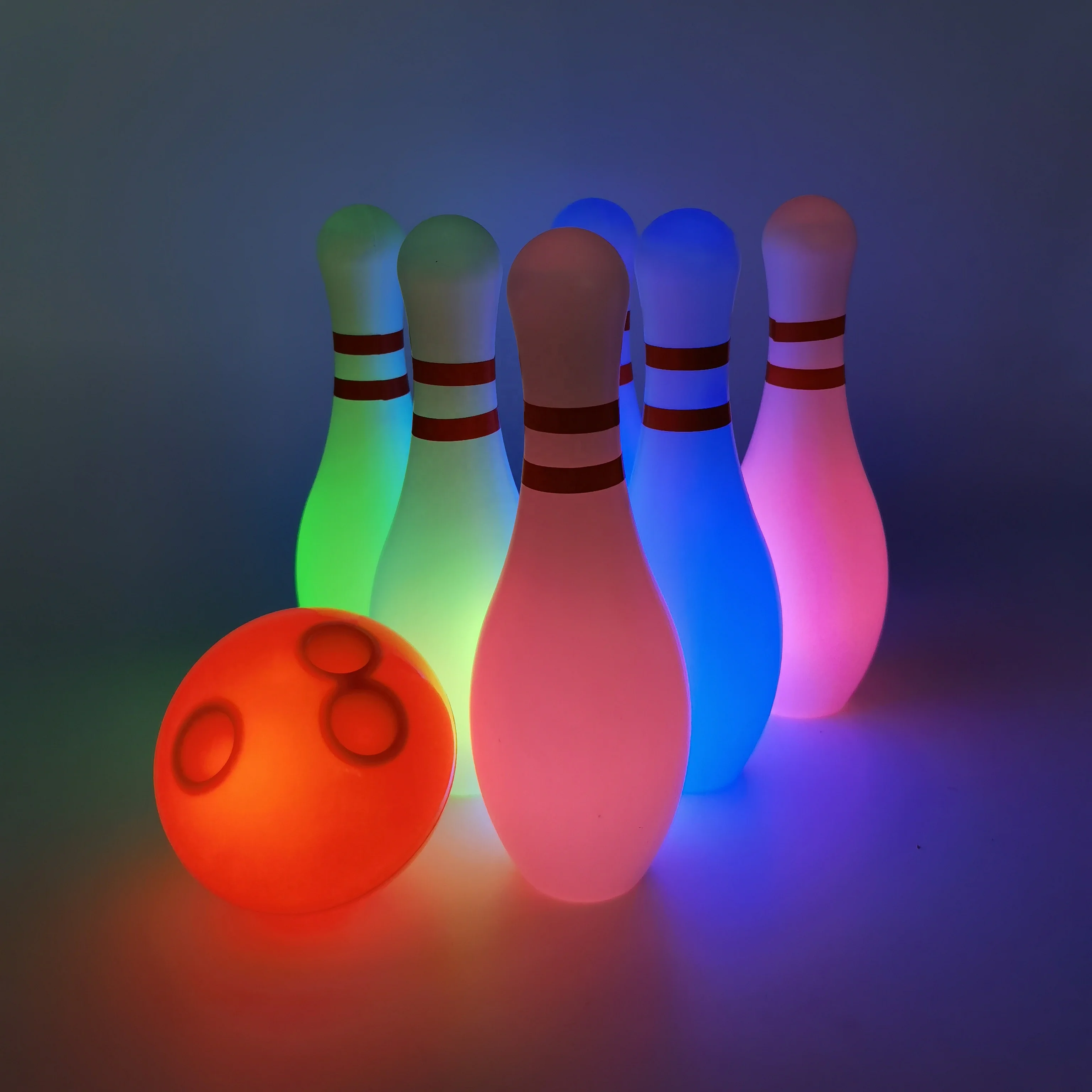 LED Light Up Mini Bowling Set for Kids Toddler Indoor & Outdoor Games