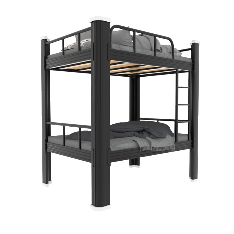 New design apartment metal adult loft bunk bed for Teen & Adults Metal Bunk Bed Twin Over Full Size with Removable Stair