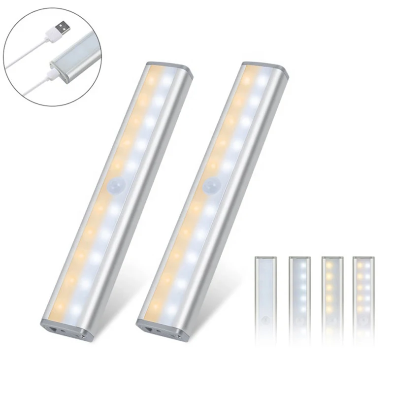 20 Led Super Bright Usb Rechargeable Wireless Pir Motion Sensor Touch Closet Light For Bedroom Stairs Cabinet Wardrobe Lighting