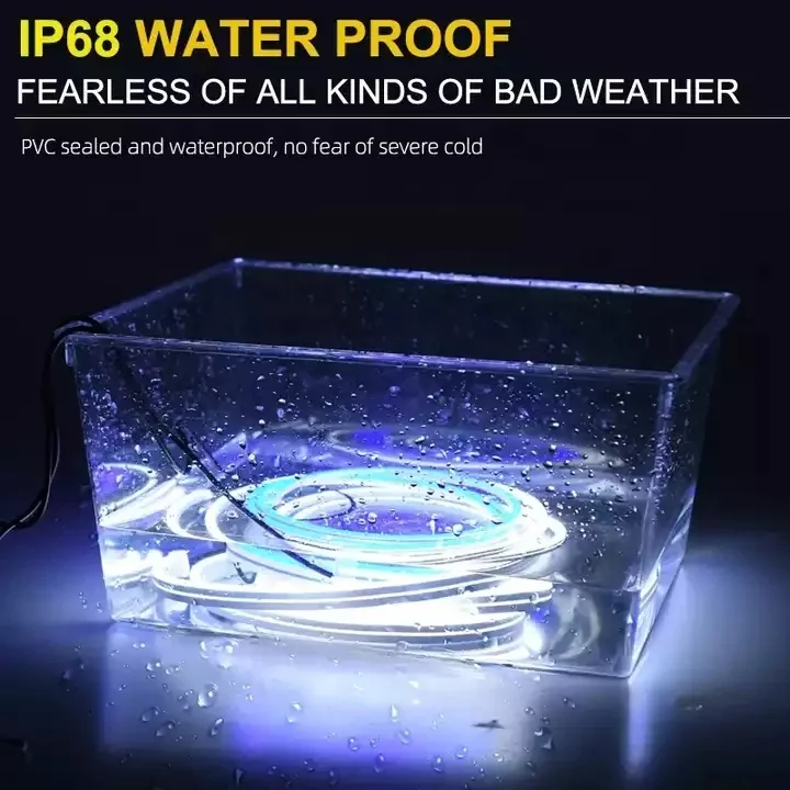 DIY 1.2M 1.5M 1.8M Car Flexible Daytime Running Light Modified Decorative LED Hood Light Strip Bar White 6000K Head Lamp DRL