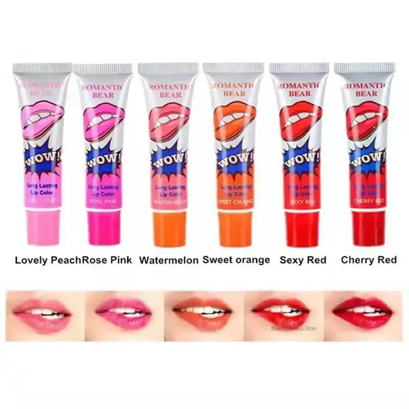 Peel Off Lipstick Red Make up Long-lasting Lip Gloss Beauty Wow Impermeavel Lipstick Romantic Magic Matte Sexy Bear 6 Colors 15g