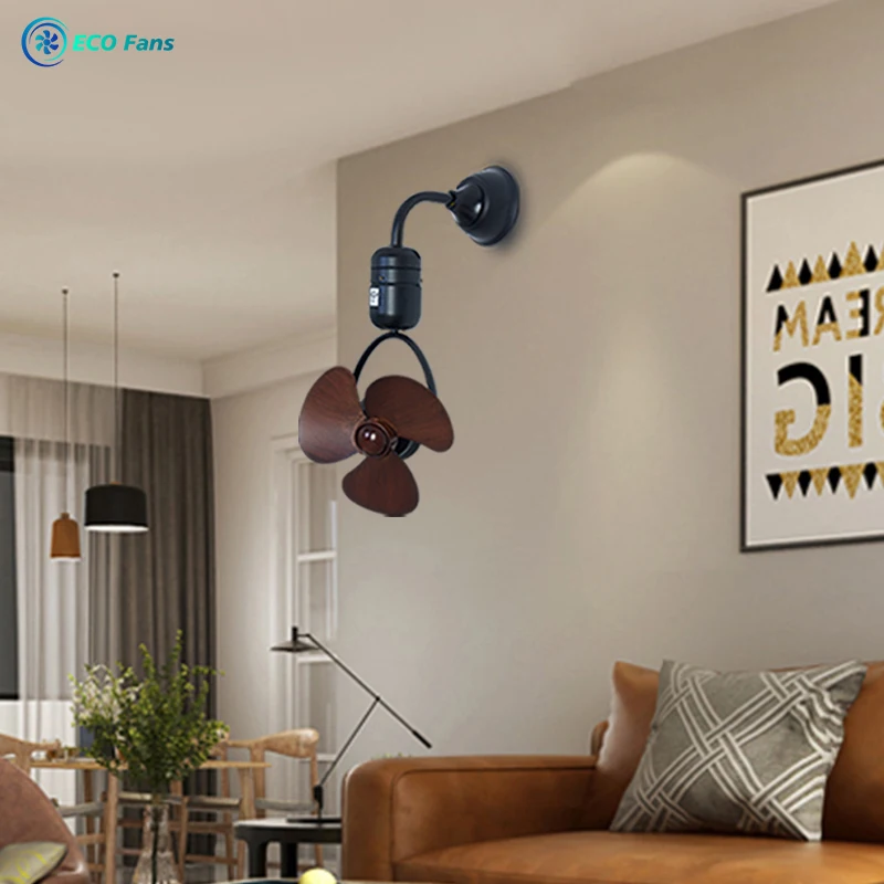 ECO 12 Inch Moving Head Small Ceiling Fan  Mini Corridor Study Kitchen bar Wall-mounted with Remote Control