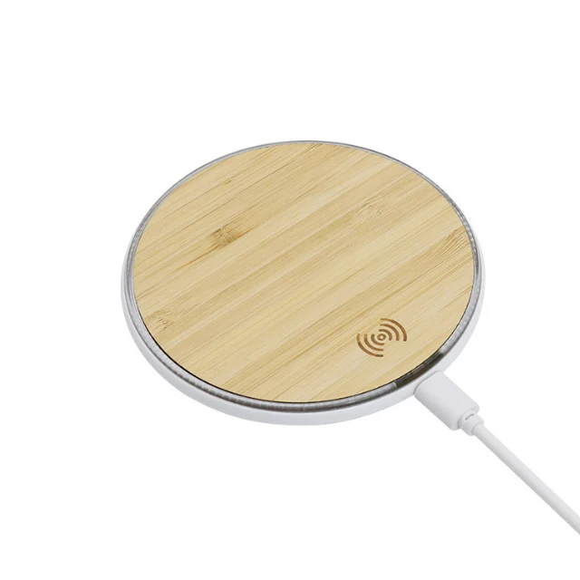 New Design 5W round Shape ABS and Bamboo Qi Wireless Phone Charger Innovative Chargers & Adapters Category