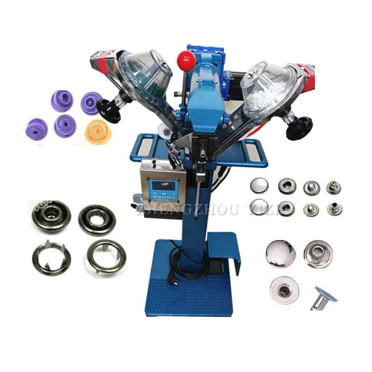 Automatic Metal Jeans Eyelet Button Punch Attaching Pressing Machine Fully Auto Plastic Snap Button Fastener Fastening Machine