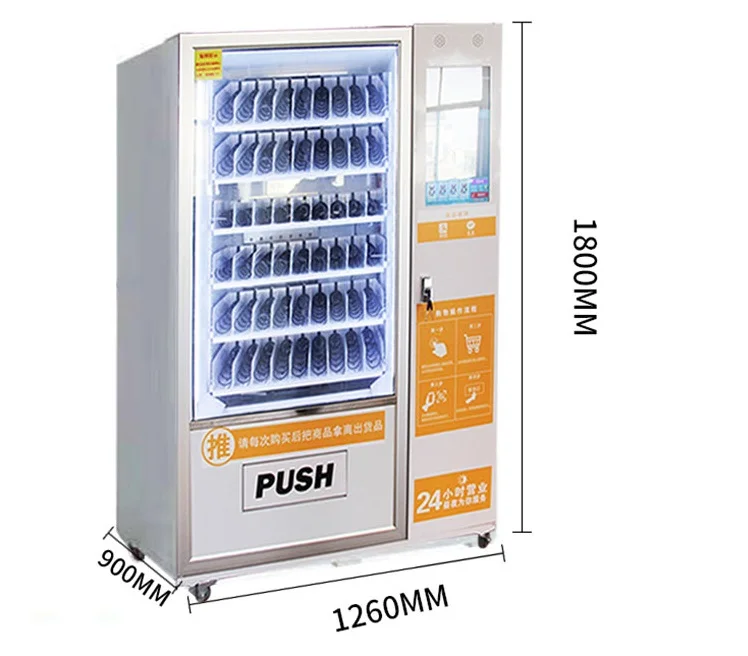 outdoor self-service vending machine for foods and drinks