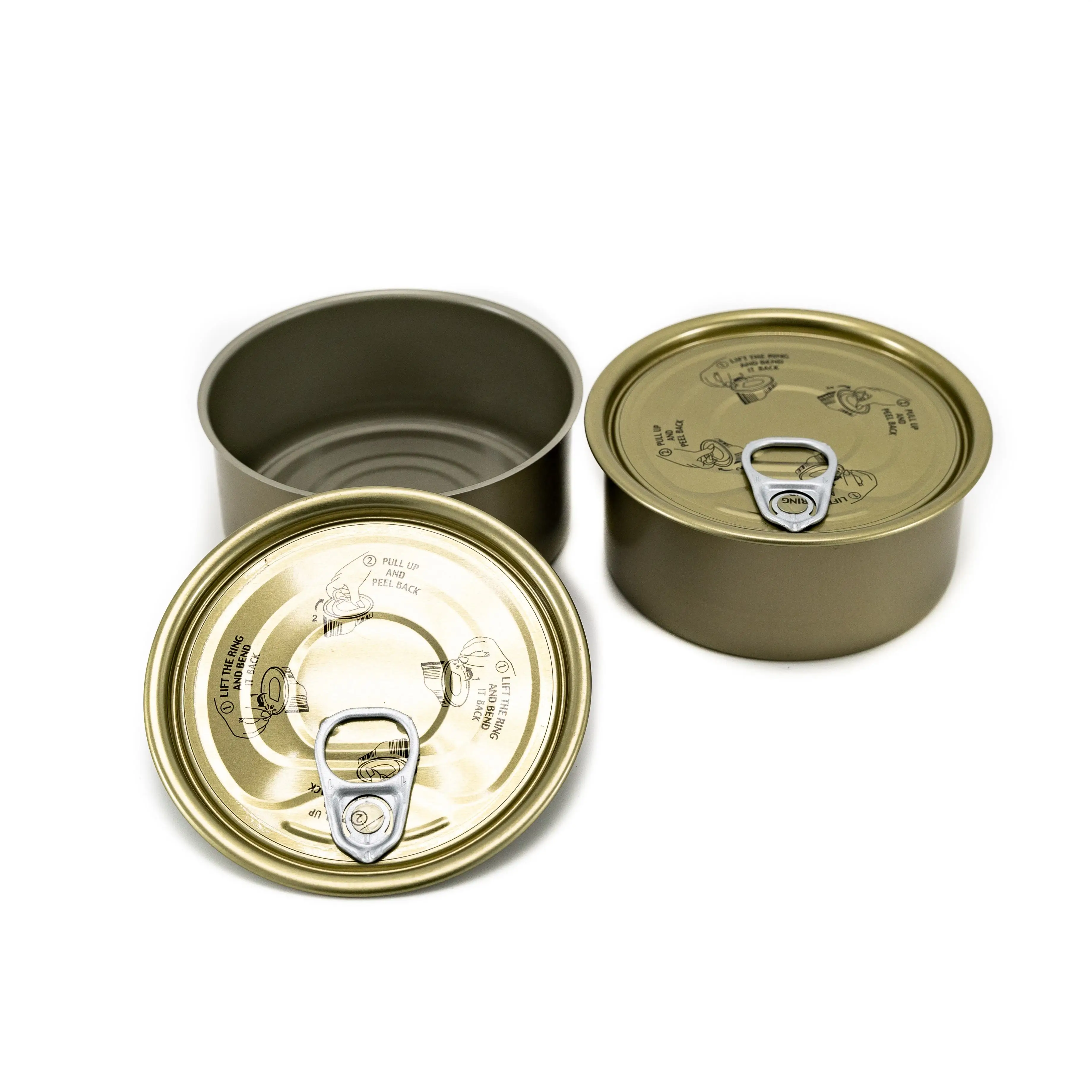 Wholesale 180ml 6oz Tinplate Food GradeEmpty Round Tuna Fishing Tomato Paste Packaging Metal Tin Can With Ring Pull