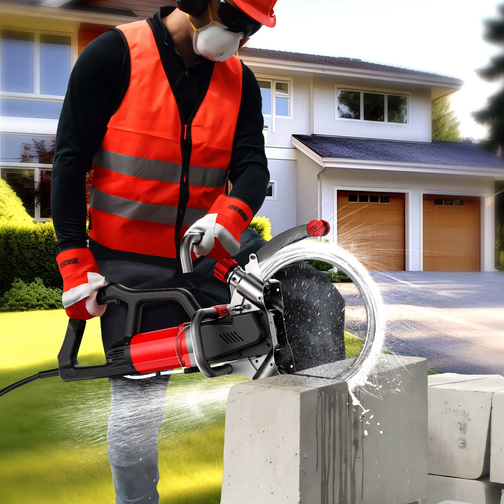 DANUO Electric Concrete Cutting Machine Handheld Ring Saw Saw Wall Cutting Machine