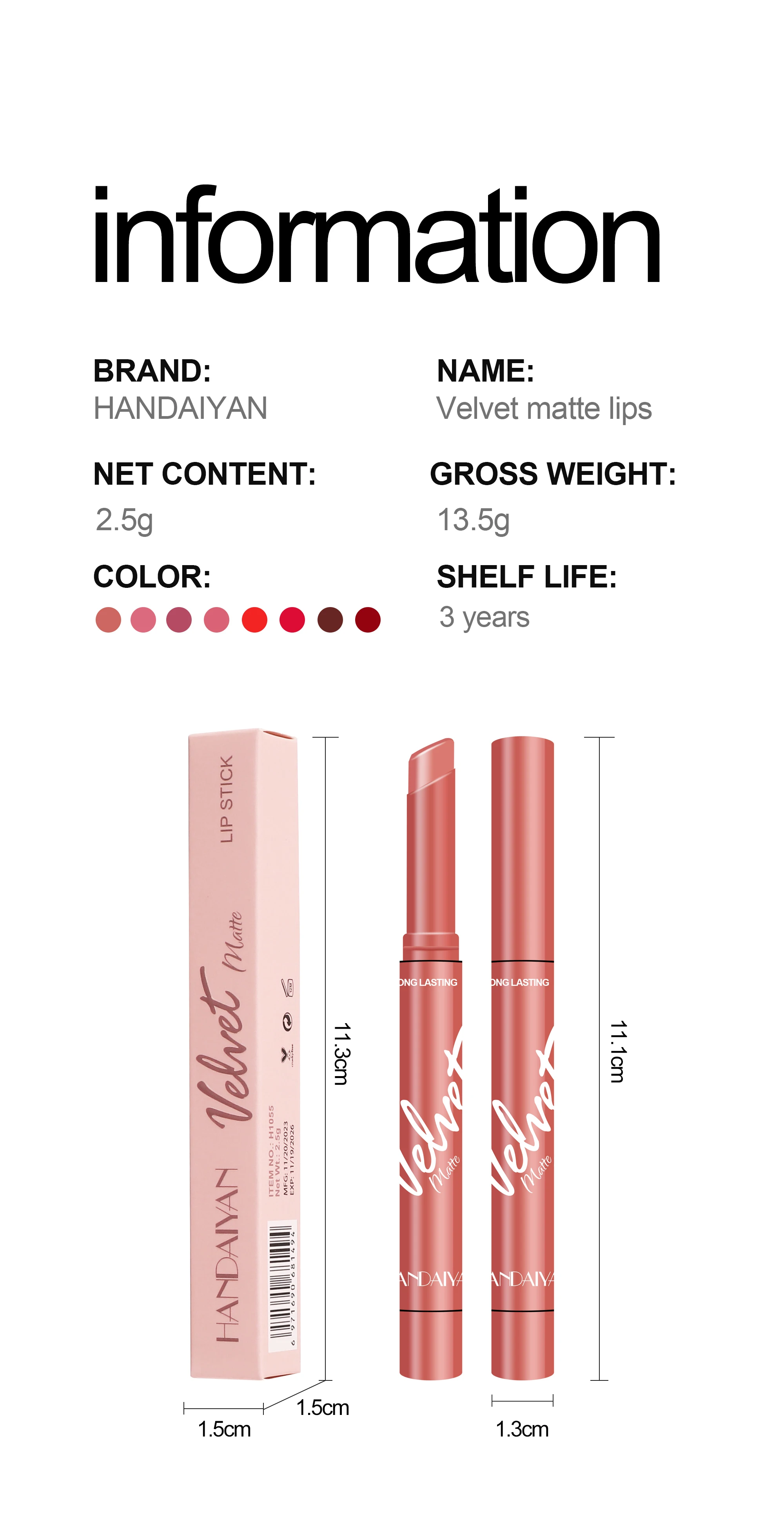Custom Your Logo 8 Colors Velvet Lipstick Vegan Cruelty-free Long-lasting Wholesale Makeup Lipgloss