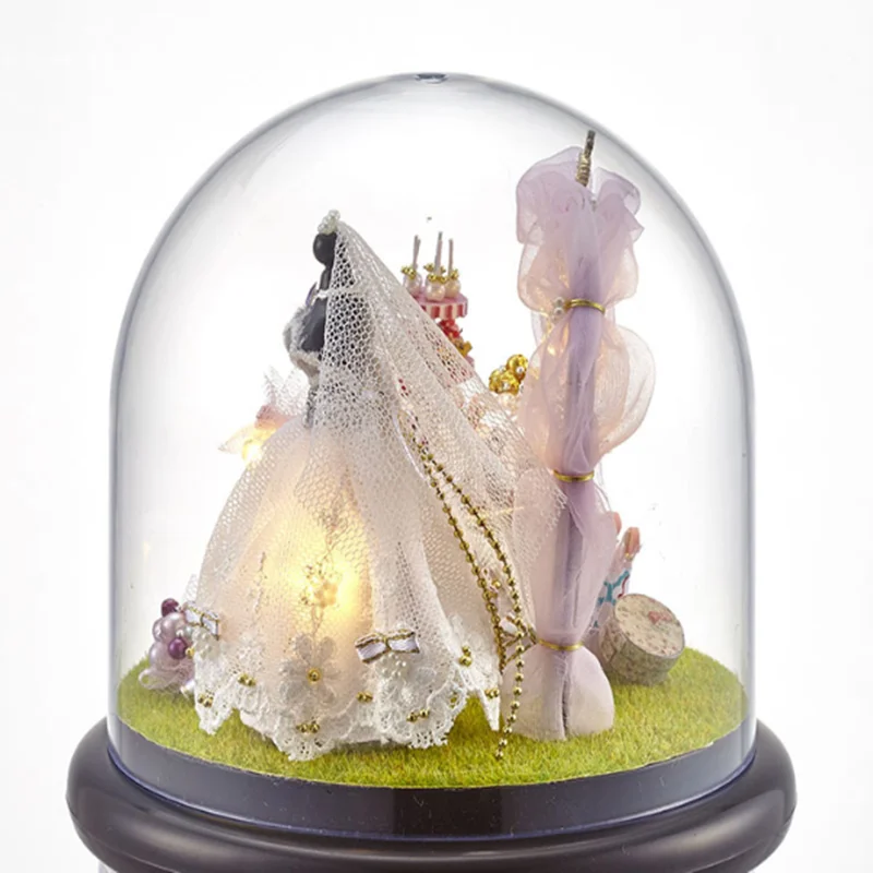 Miniature DIY Dollhouse Rotate Music Box Happy ferris wheel DIY Dollhouse Doll House Casa Toys With Furnitures Doll Houses