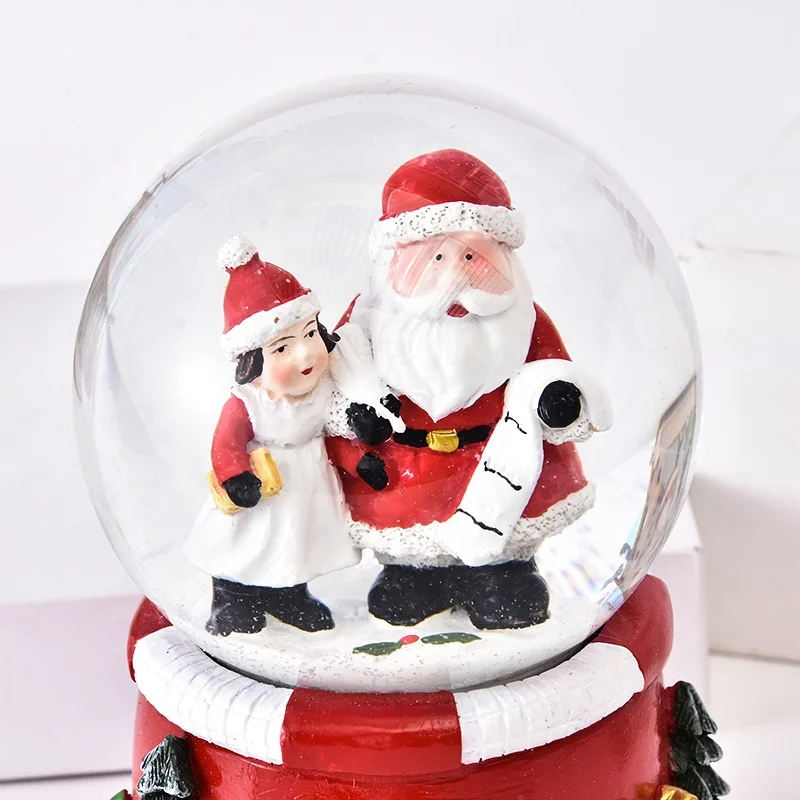 resin crafts Glass snow globe home decoration gift christmas crystal balls music box