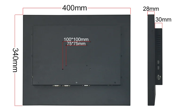 Aluminum Case 19 Inch Industrial Open Frame Resistive Touch Panel All In One Touchscreen PC
