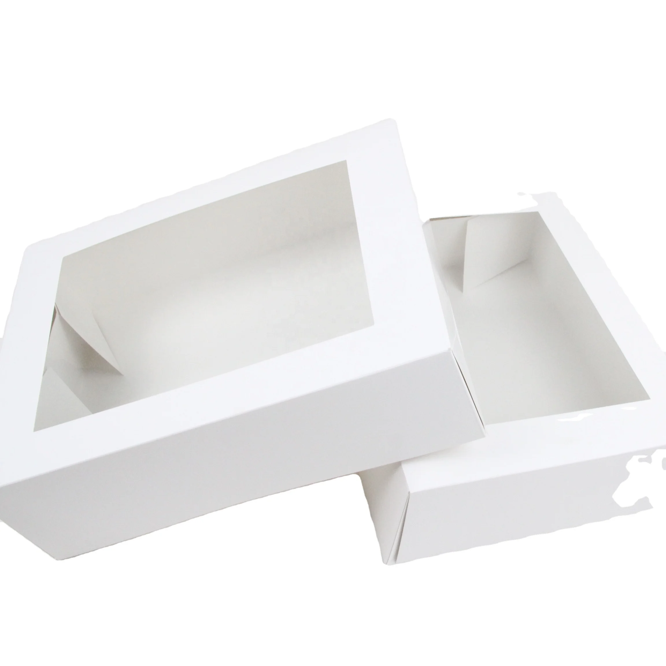 Manufacturer Customized Logo Eco-Friendly Disposable cupcake Paper Cake Box Baked Food Packaging Box with Window