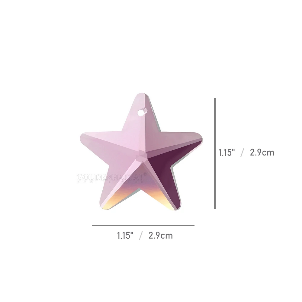 29mm Crystal colorful Star Shaped, Hanging Jewelry Ornament Pendant, Suncatcher Decoration DIY Loose Beads GOLDENHAITAI