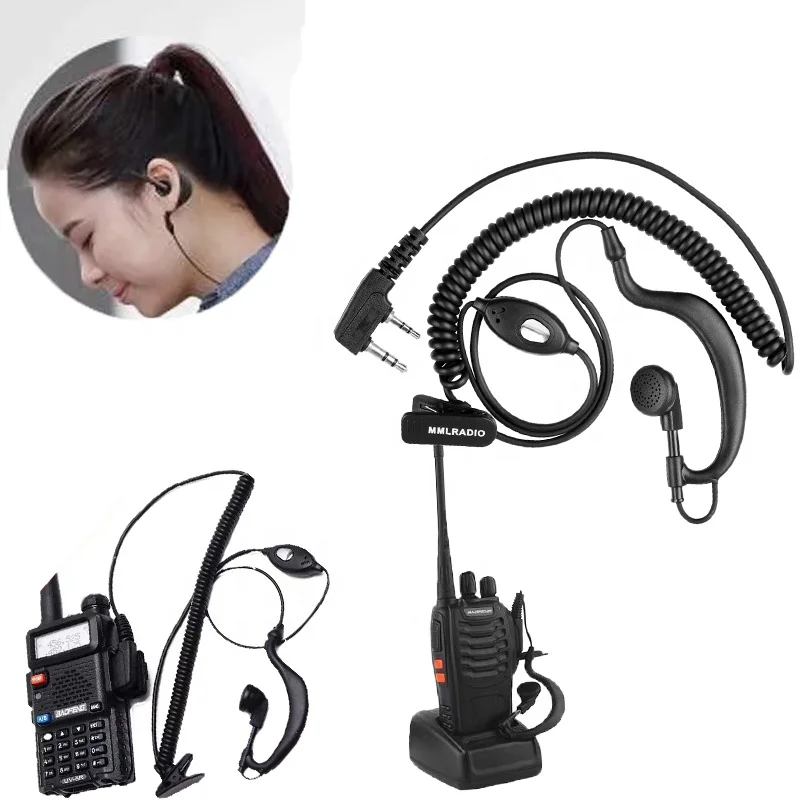 professional wired noise ptt earpiece earbuds 2 way radio mic vox noise canceling intercom walkie talkie headset