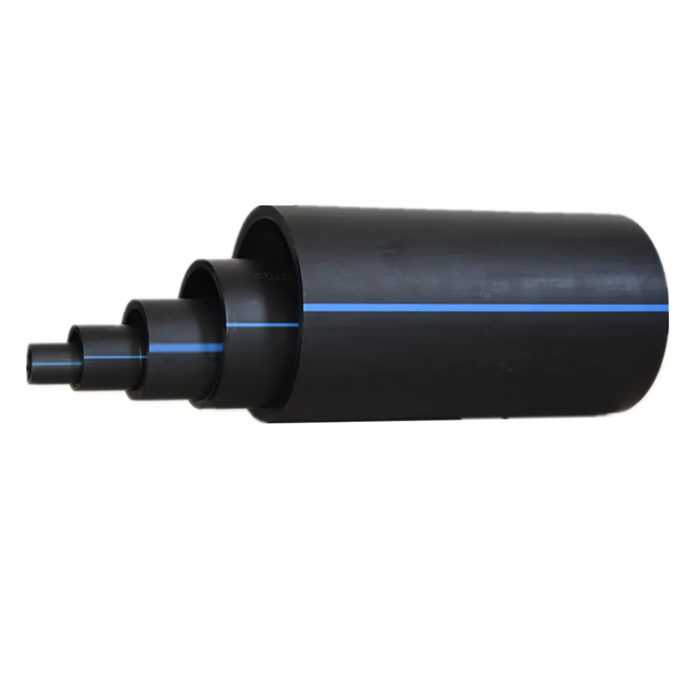 Plastic black water pipe plumbing materials HDPE pipe for water supply PE100