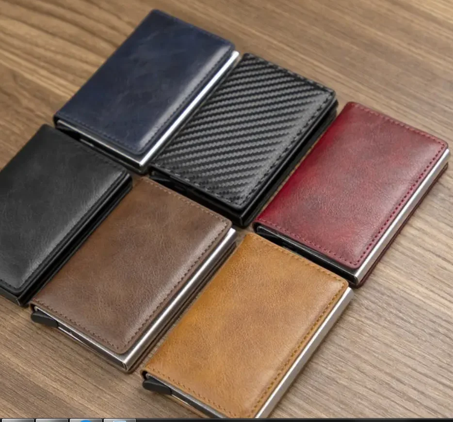 Top Seller Men Aluminum Metal Slim Minimalist Slim metal NFC card  Holder Front Pocket Automatic Pop Up Wallet For Gifts