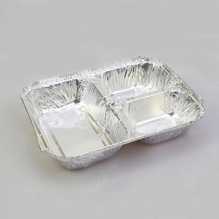 Disposable Aluminium Foil Baking Trays With Lids/2 Compartment Pan