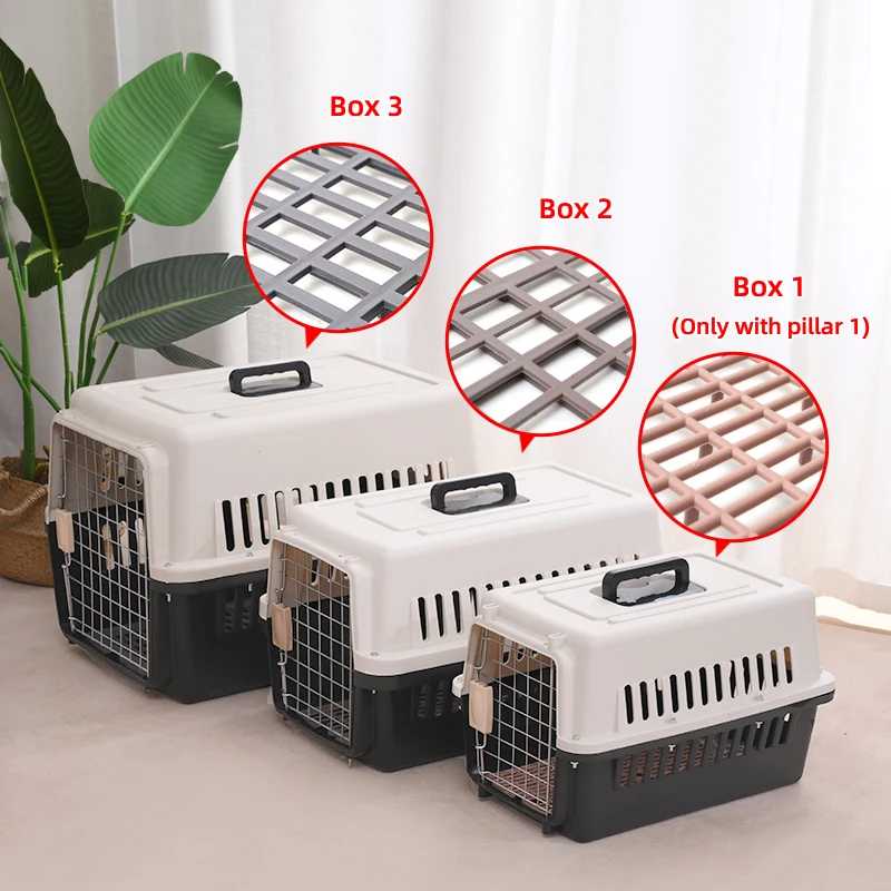 Portable Solid Pattern Pet Box Button Closure Cat and Small Dog Car Cage for Outgoing Consignment