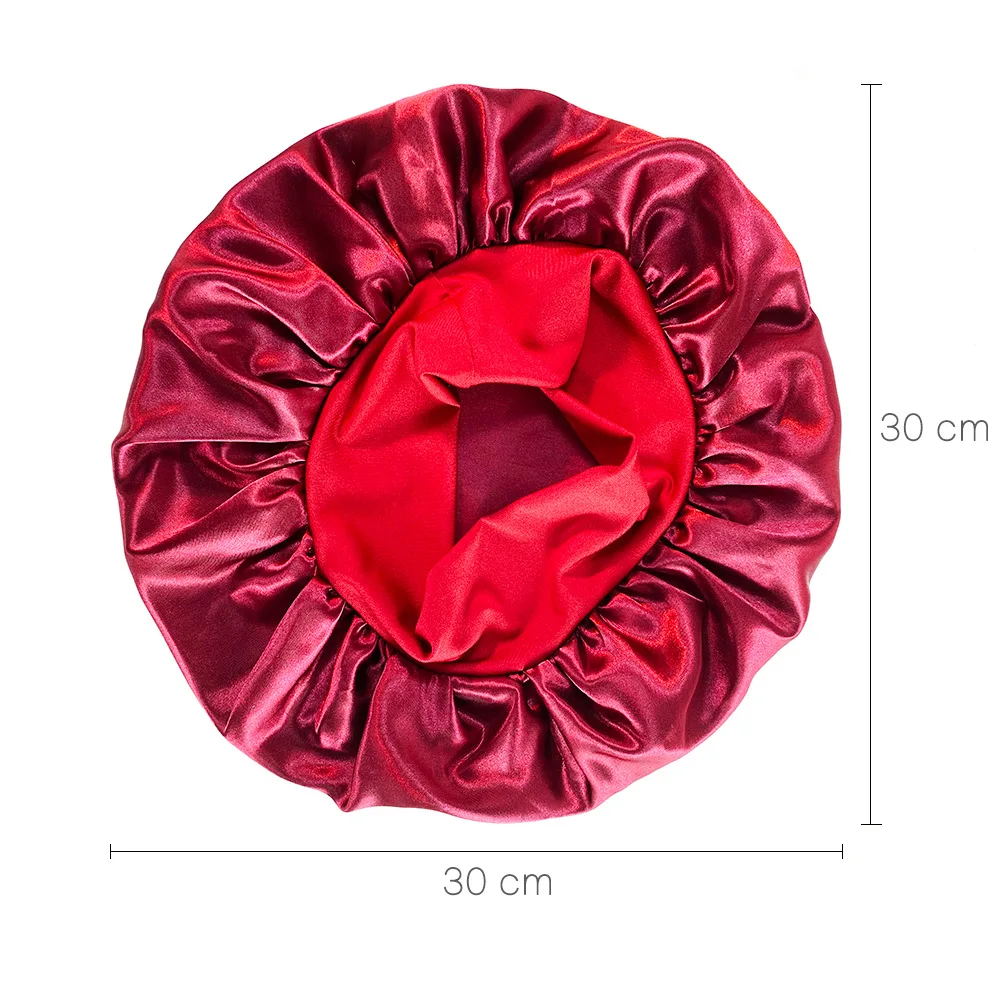 Bonnet cap custom logo silk hair warp women silk night sleep hats printed soft satin shower cap adjustable with Band Set bonnet
