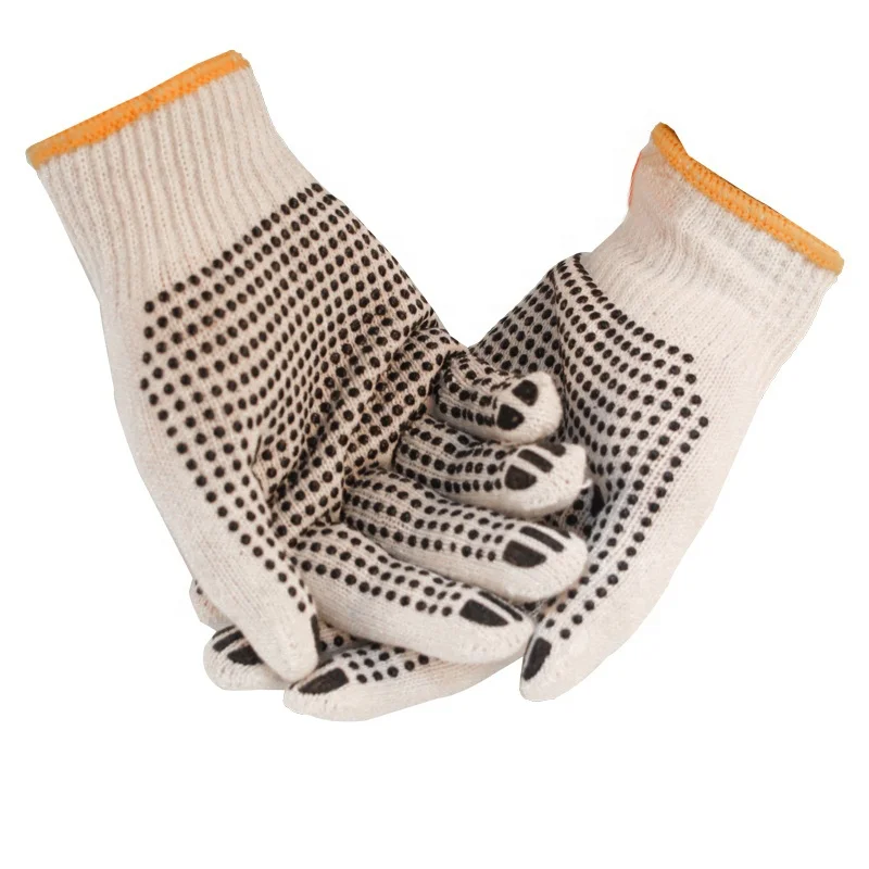 Manufacture custom logo cotton lined pvc rubber dust proof household Truck work gloves for construction