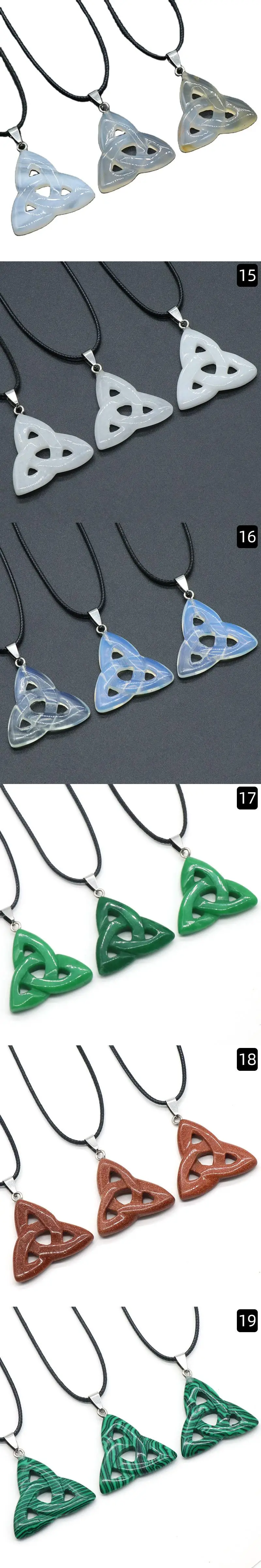 White Agate Irish Knot Necklace