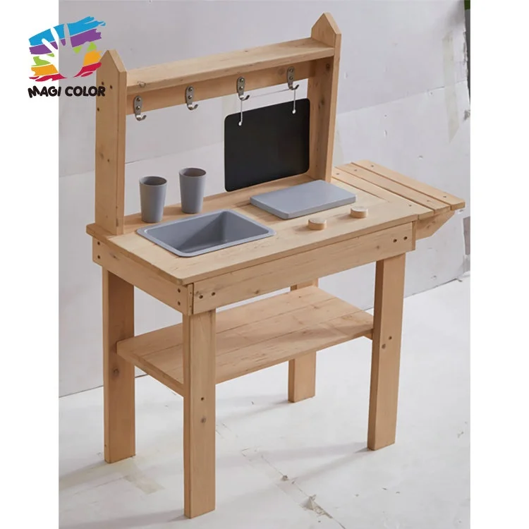 Customize Outdoor Garden Cooking Pretend Play Wooden Mud Kitchen for Kids W10C800