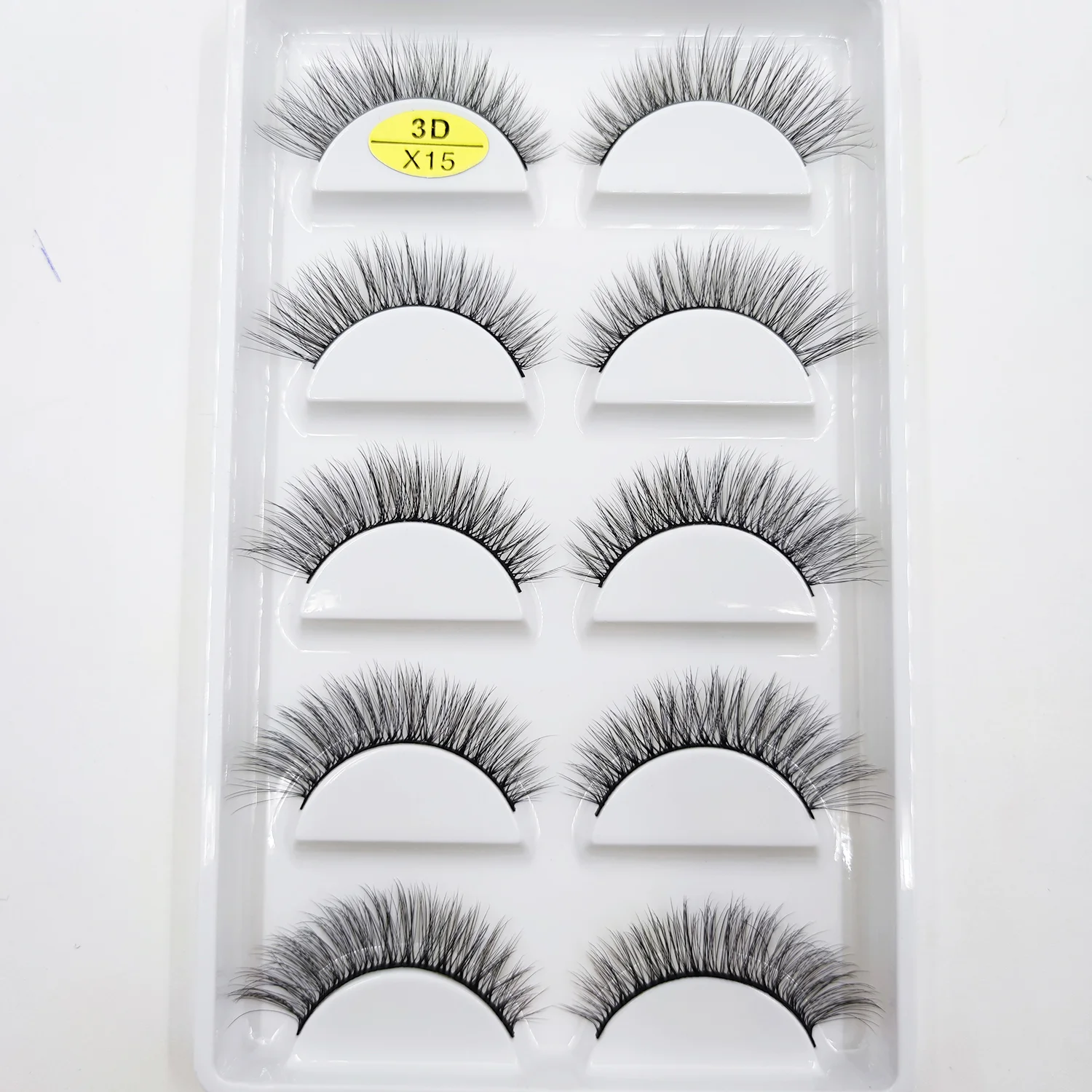 Wholesale 5 Pair Reusable Simple Women Makeup Artificial False Eyelashes Dropship Cheap Price 5 In 1 Wispy 5d Faux Mink Lashes