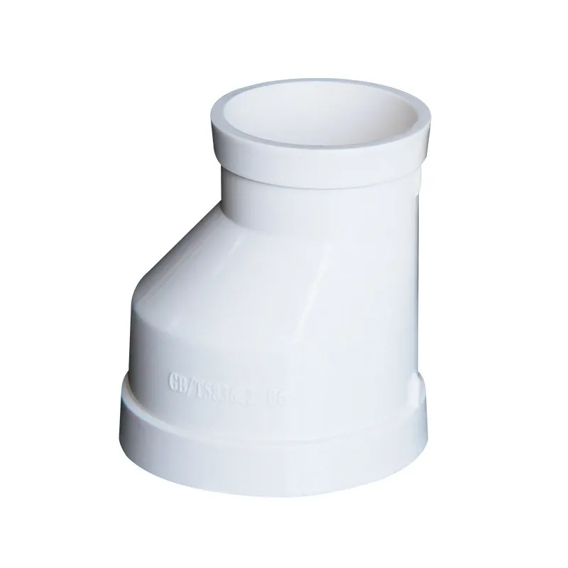 White PVC Drain Pipe Offset Reducing Connector Inner Dia 50 75 110 160mm Adapter Pipe Fittings For Drainage Systems