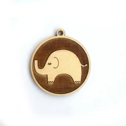 Hot Sale Factory Customize Laser Cut Engraved Animal Wooden Charms Gift Accessories