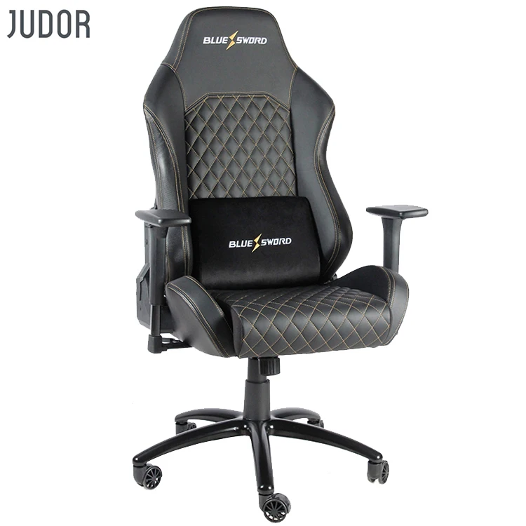 Кожаное игровое кресло Judor на заказ Гоночное вращающееся компьютерное офисное с широкой металлической рамой