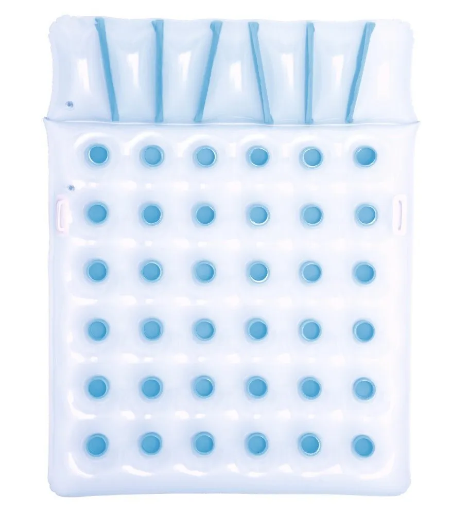 twin size French Pocket Inflatable Swimming Pool Mattress Float Lounge 36  colorful tufted pockets dimensions1.93*1.42m