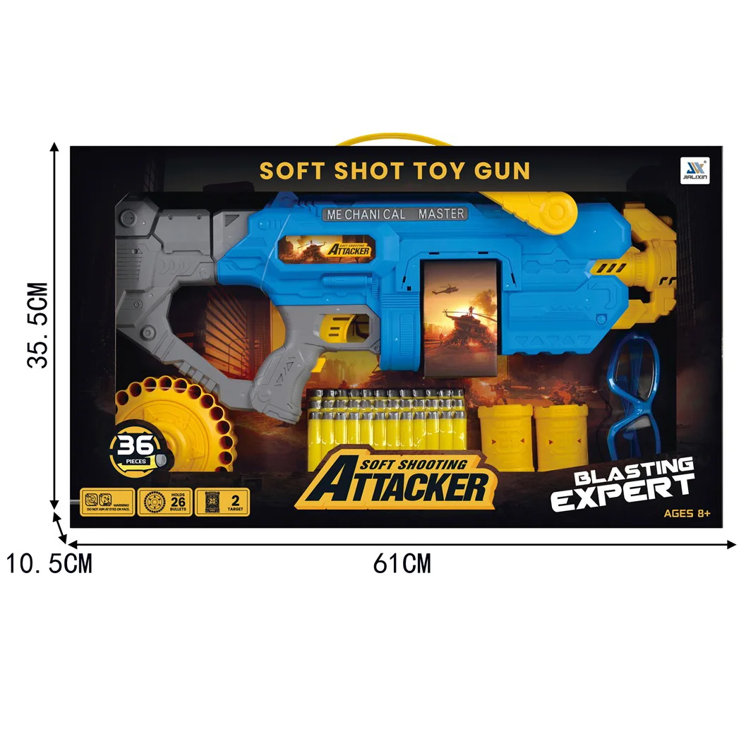 New Product Children Plastic Electric Automatic Shooting Game Gun Toys Long Shooting Range Eva Soft Bullet Shooting Gun Set