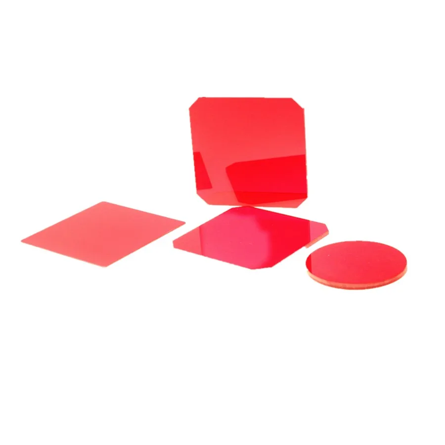 Customization high quality colored optical filter glass Ir Window Hb650 RG645 Red Filter RG610 RG630 Red Color Glass