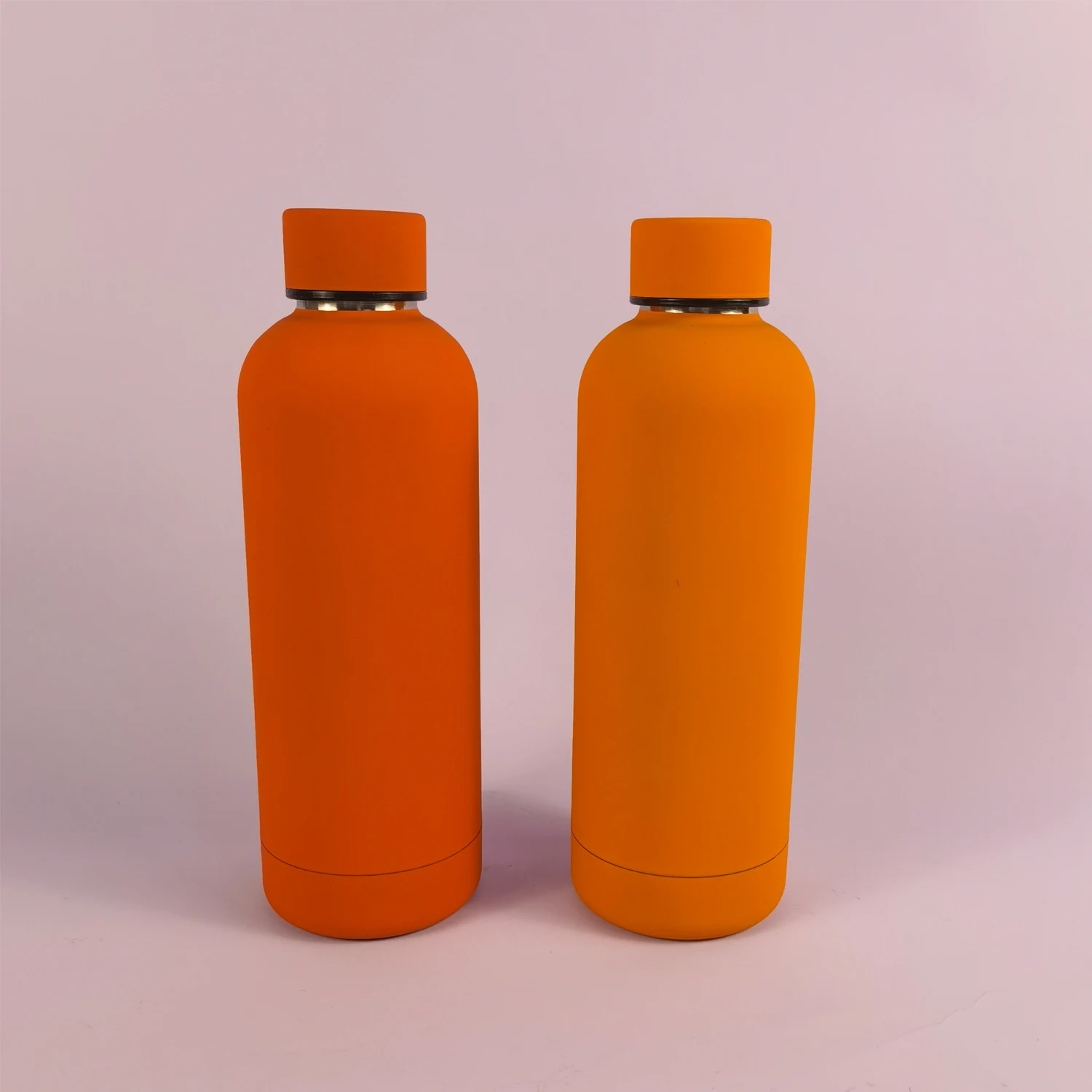 Custom insulated double wall thermos flask 500ML soft rubber paint small mouth stainless steel water bottle