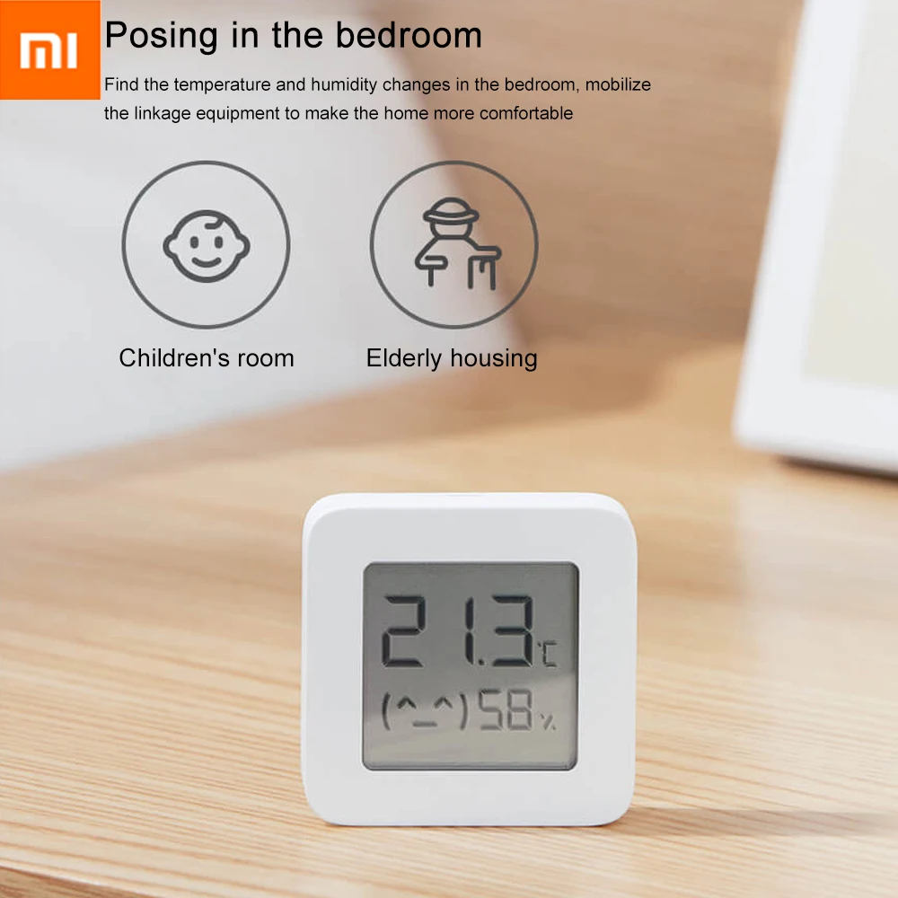Xiaomi Smart Digital Thermometer 2 Temperature Humidity Sensor Moisture Meter LCD Screen Mi Temperature and Humidity Monitor 2