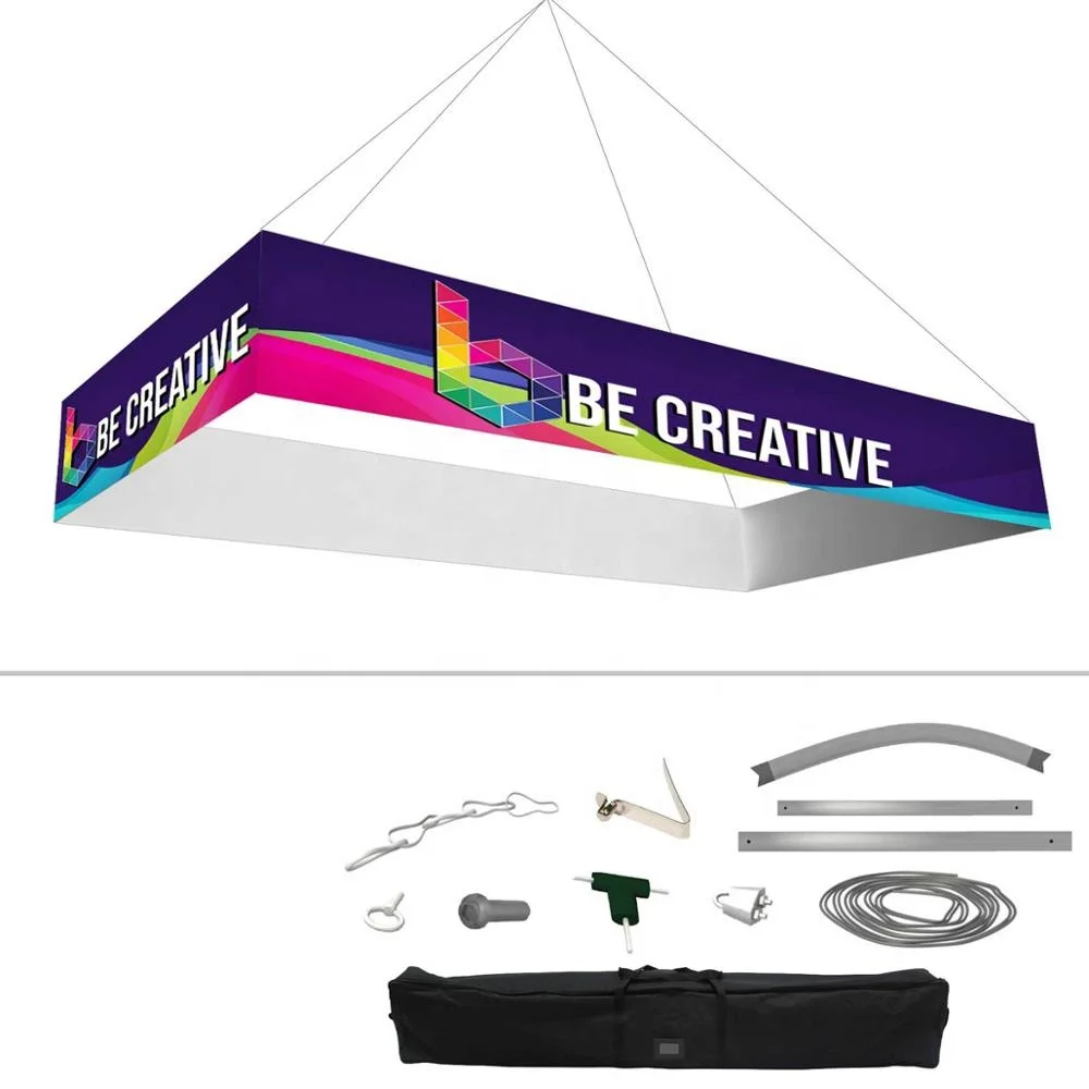 Square  2 x2 m hanging zippered tension fabric display